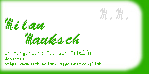 milan mauksch business card